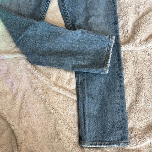 AGOLDE Riley Jeans High Rise Straight Cropped Jean sz 24 NEW distressed denim - Picture 6 of 15